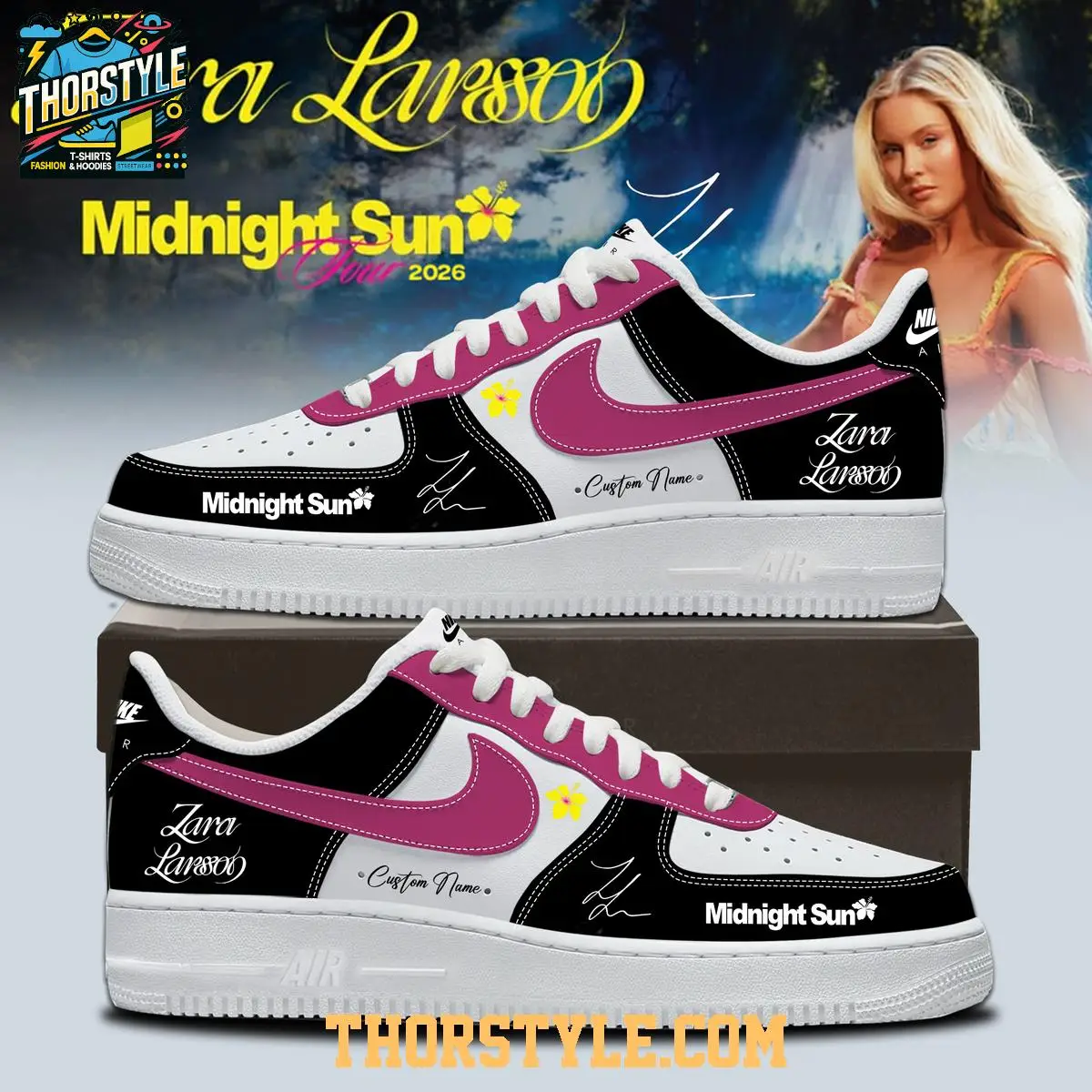 Zara Larsson Midnight Sun Tour 2026 Leather Nun Personalized Air Force 1 Shoes