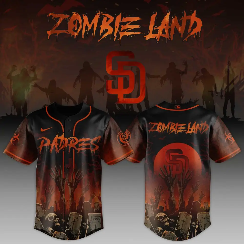 Zombie Land Padres Jersey - Spooky Baseball Apparel For Fans