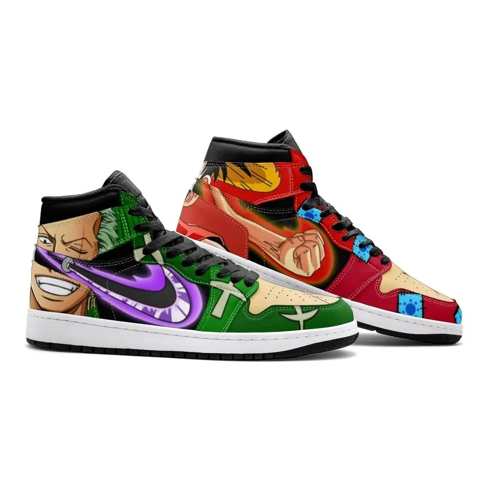 Zoro And Luffy One Piece Air Jordan 1 High Top Shoes