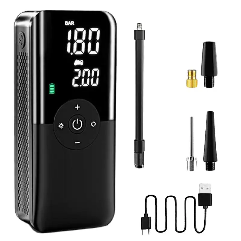 Cordless Rechargeable Tire Inflator with Digital Pressure Display