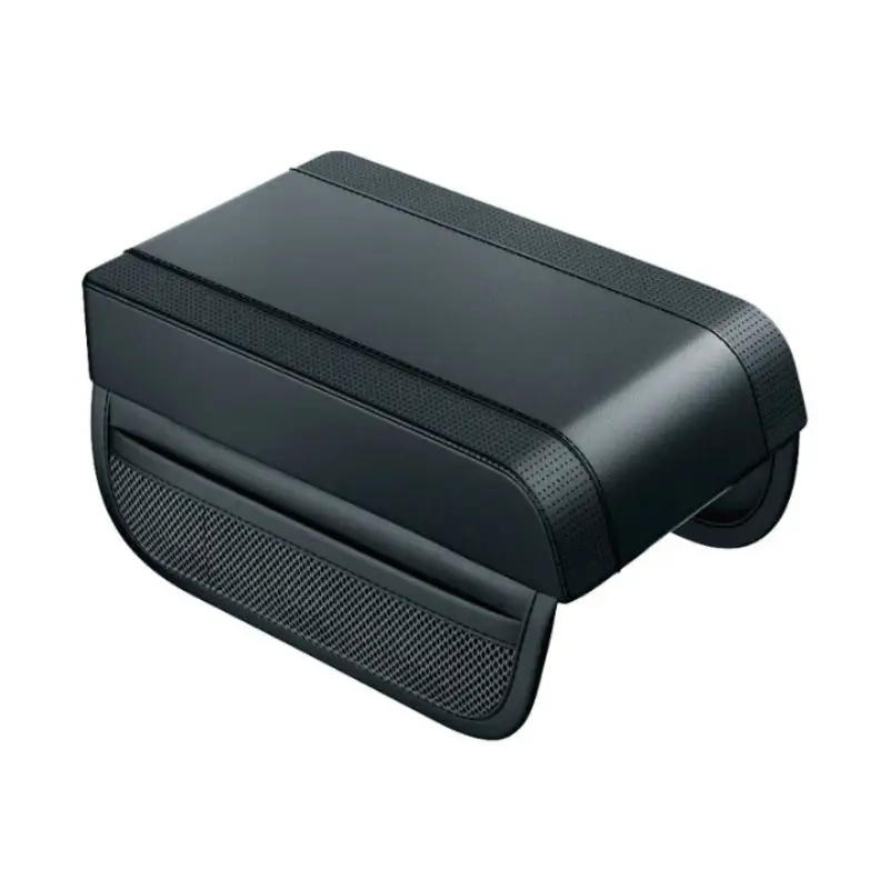 Leather Car Armrest Cushion with Storage Pockets