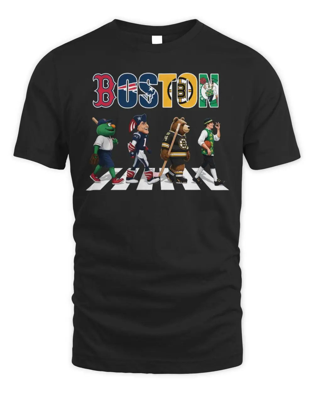 Boston Sports Teams Abbey Road Mascot Mashup T-Shirt