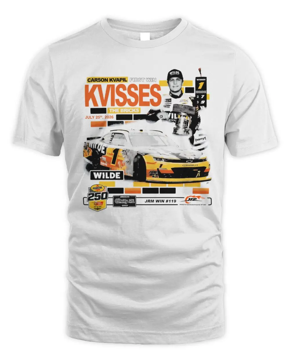 Carson Kvapil #1 2026 Indianapolis Race Win T-Shirt