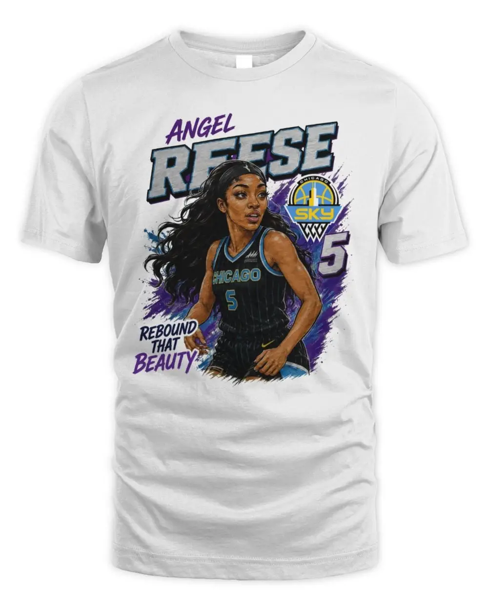 Chicago Sky Angel Reese Retro Basketball T-Shirt