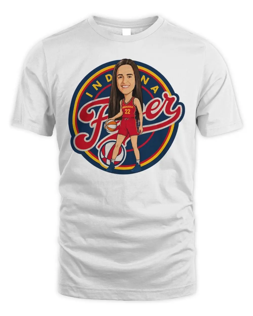 Indiana Fever Caitlin Clark Circle Retro Basketball T Shirt