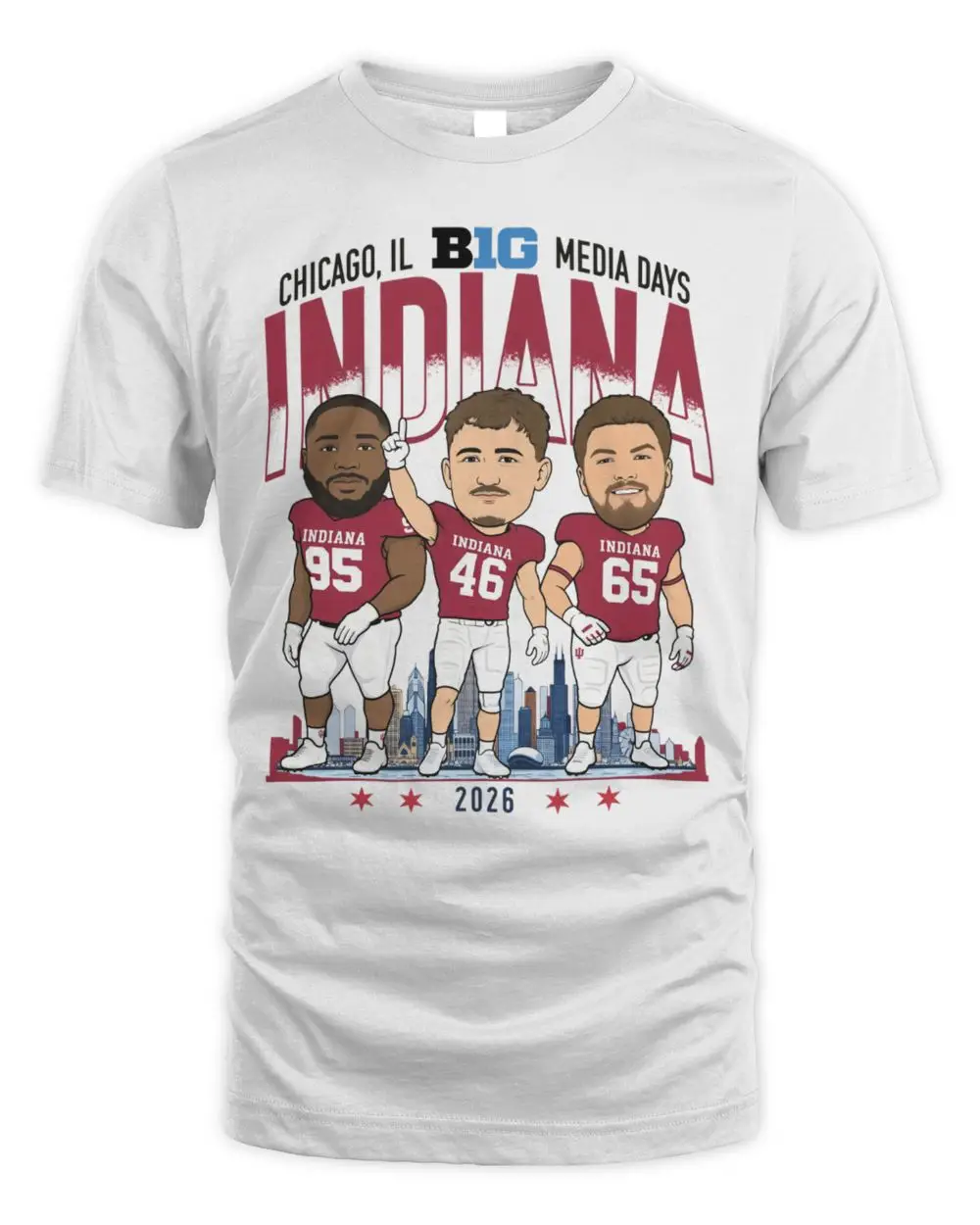 Indiana Hoosiers Football Campus Ink Caricature Hoodie