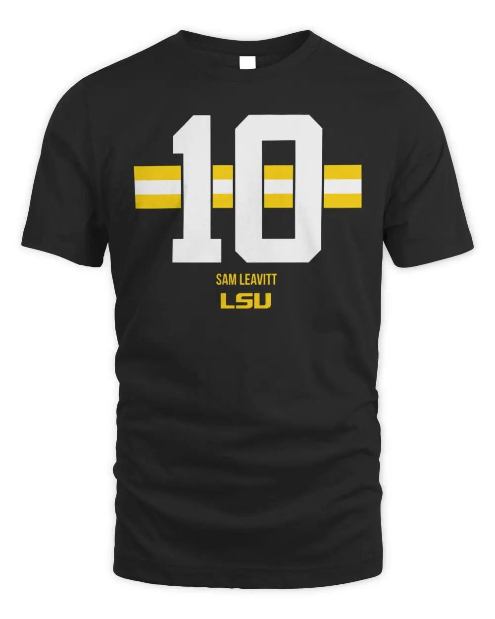 LSU Football Sam Leavitt Name Number Stripe T Shirt