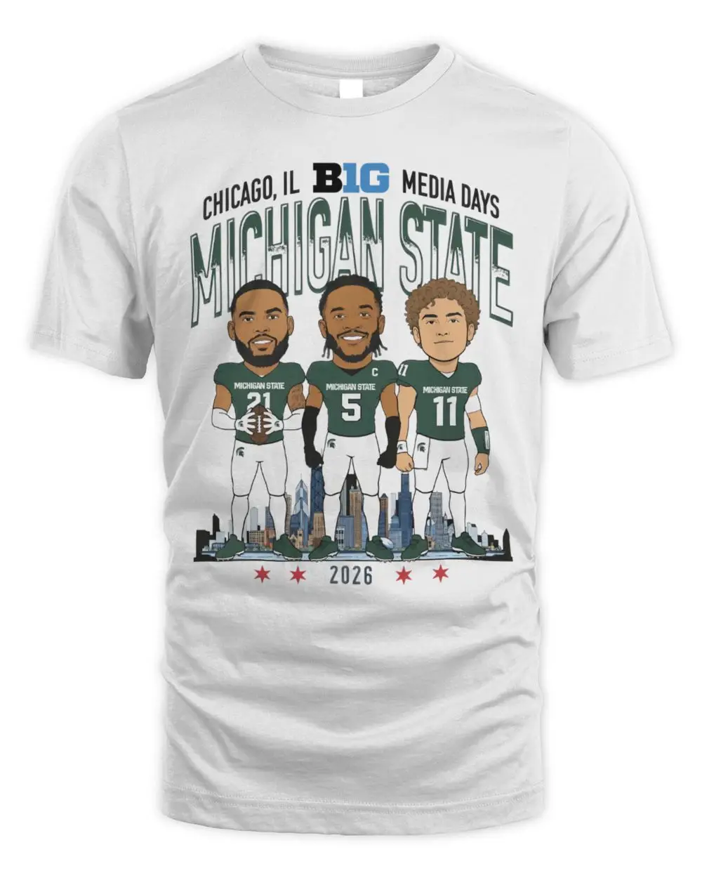 Michigan State Spartans Football Campus Ink Caricature Hoodie