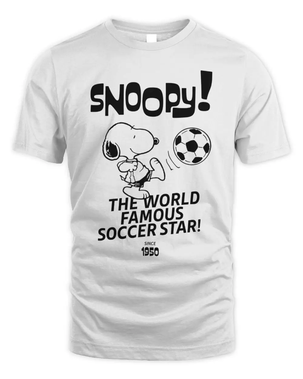 Peanuts Ringer T-Shirt World Famous Soccer Star Snoopy