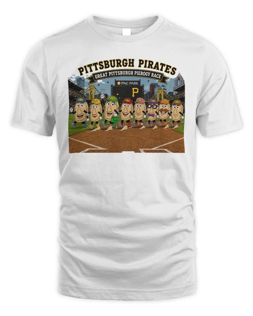 Pittsburgh Pirates Pierogy Mascot Race Retro Baseball T Shirt