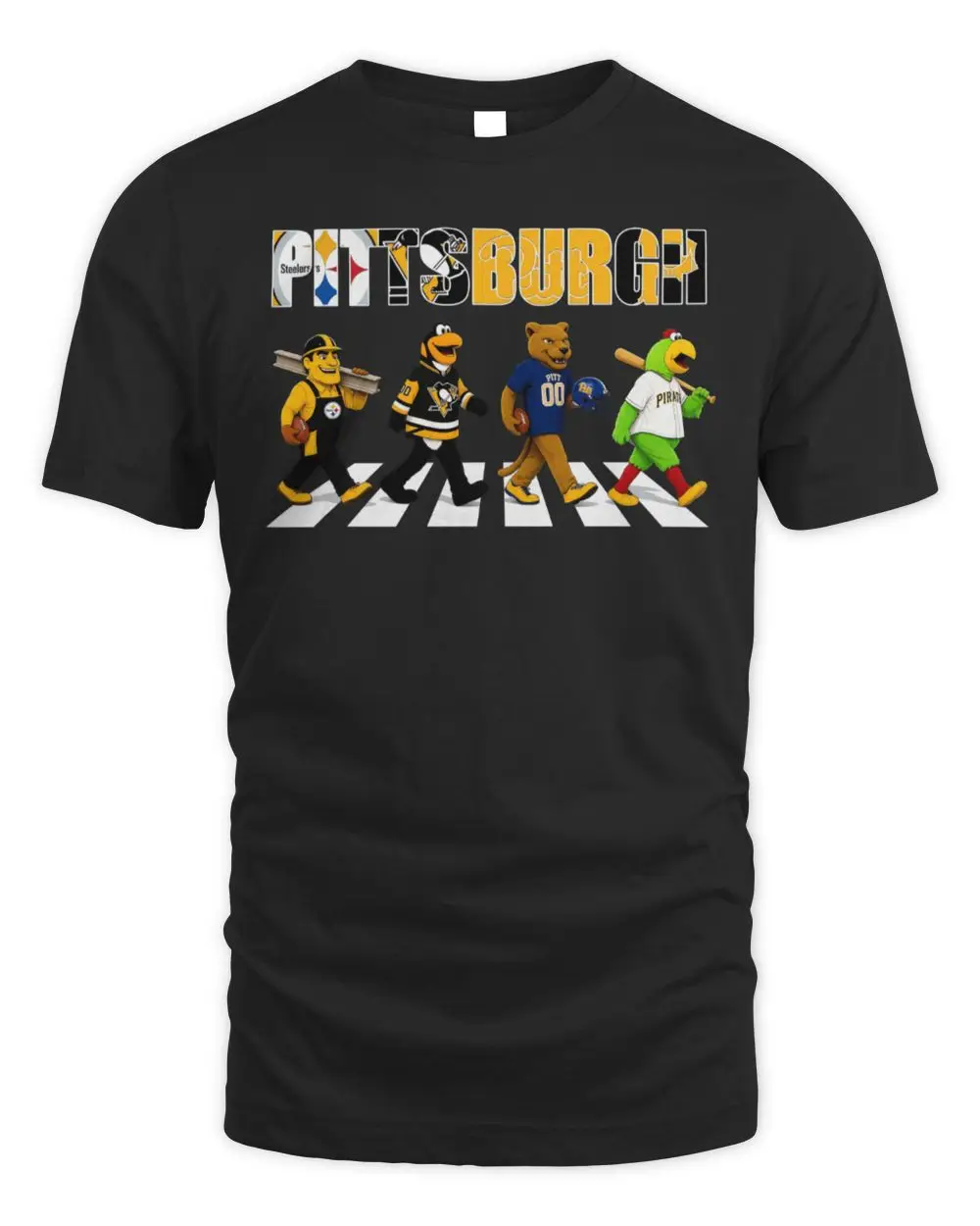 Pittsburgh Steelers Penguins Pitt Pirates Mascot Abbey Road Walk Hoodie