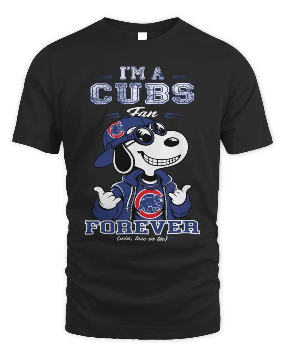 Snoopy I’M A Chicago Cubs Fan Forever Win Lose Or Tie Shirt