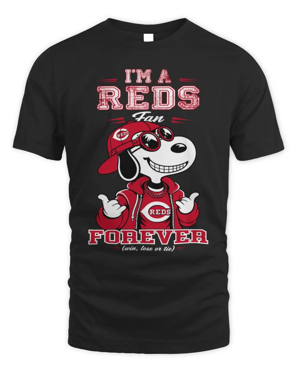 Snoopy I’M A Cincinnati Reds Fan Forever Win Lose Or Tie Hoodie
