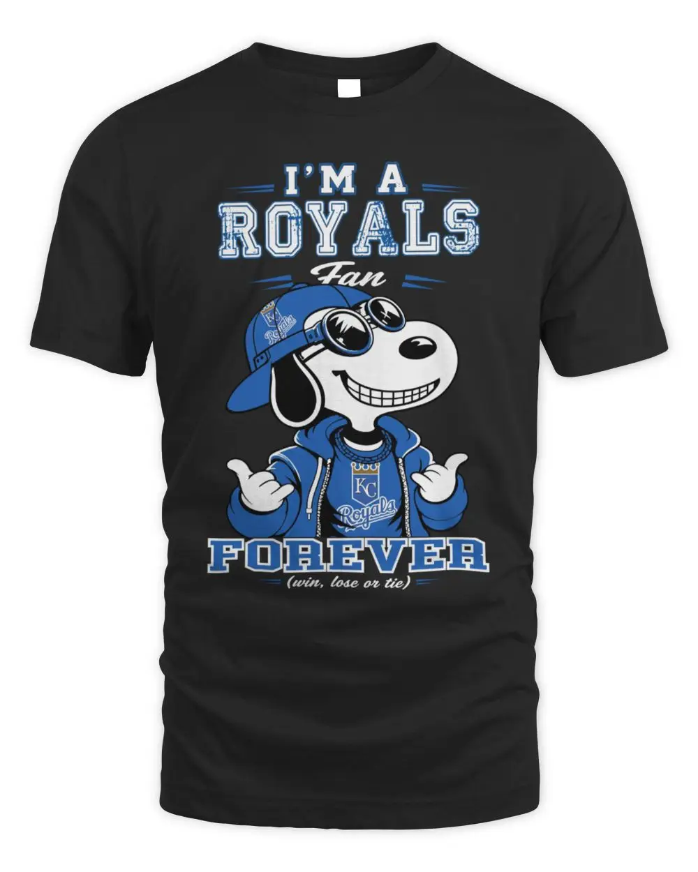Snoopy I’M A Kansas City Royals Fan Forever Win Lose Or Tie Shirt