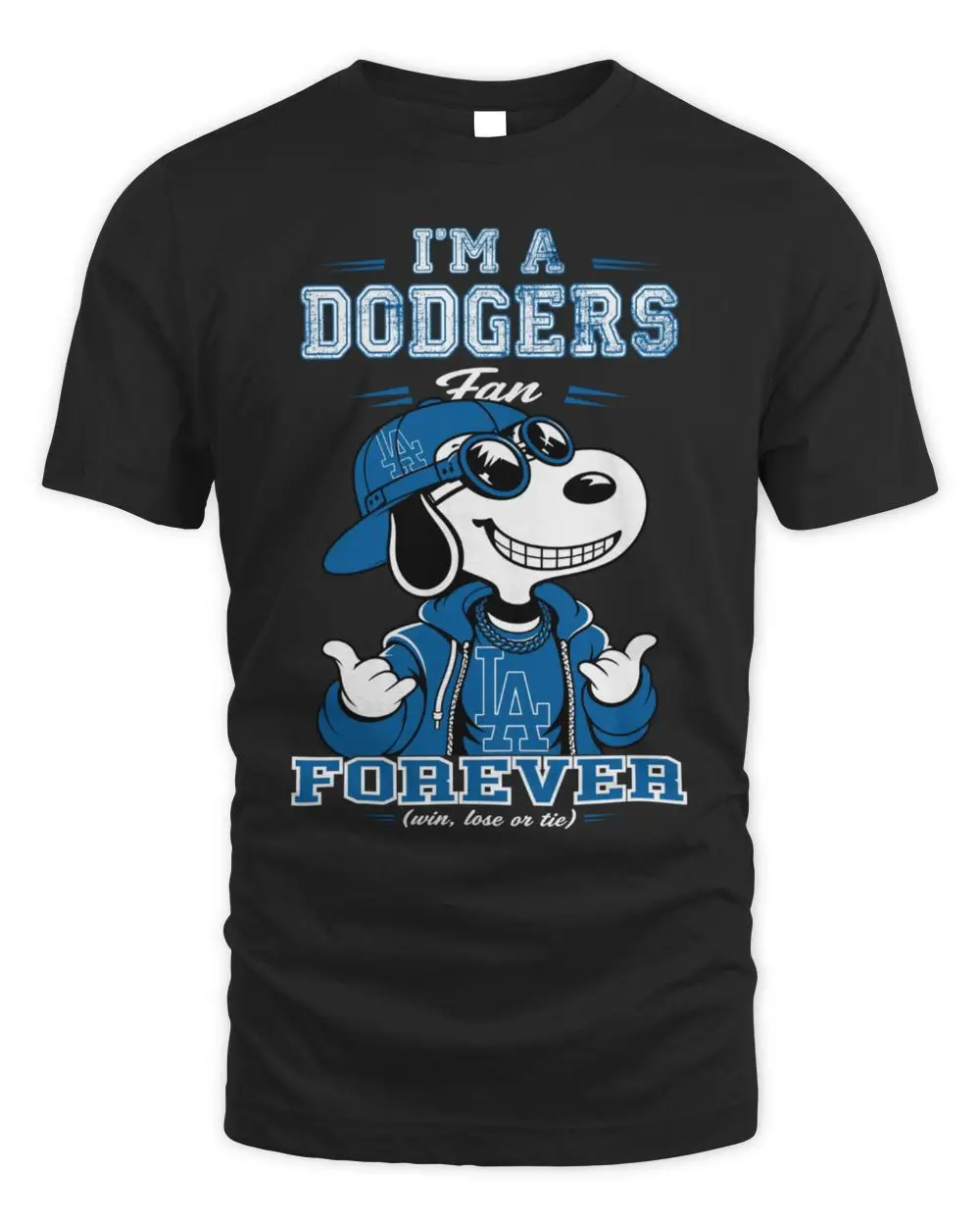 Snoopy I’M A Los Angeles Dodgers Fan Forever Win Lose Or Tie Shirt