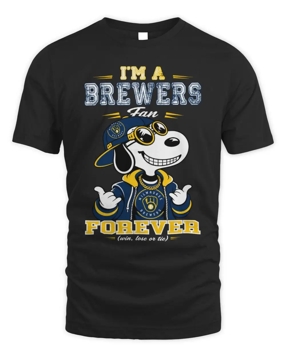 Snoopy I’M A Milwaukee Brewers Fan Forever Win Lose Or Tie Hoodie