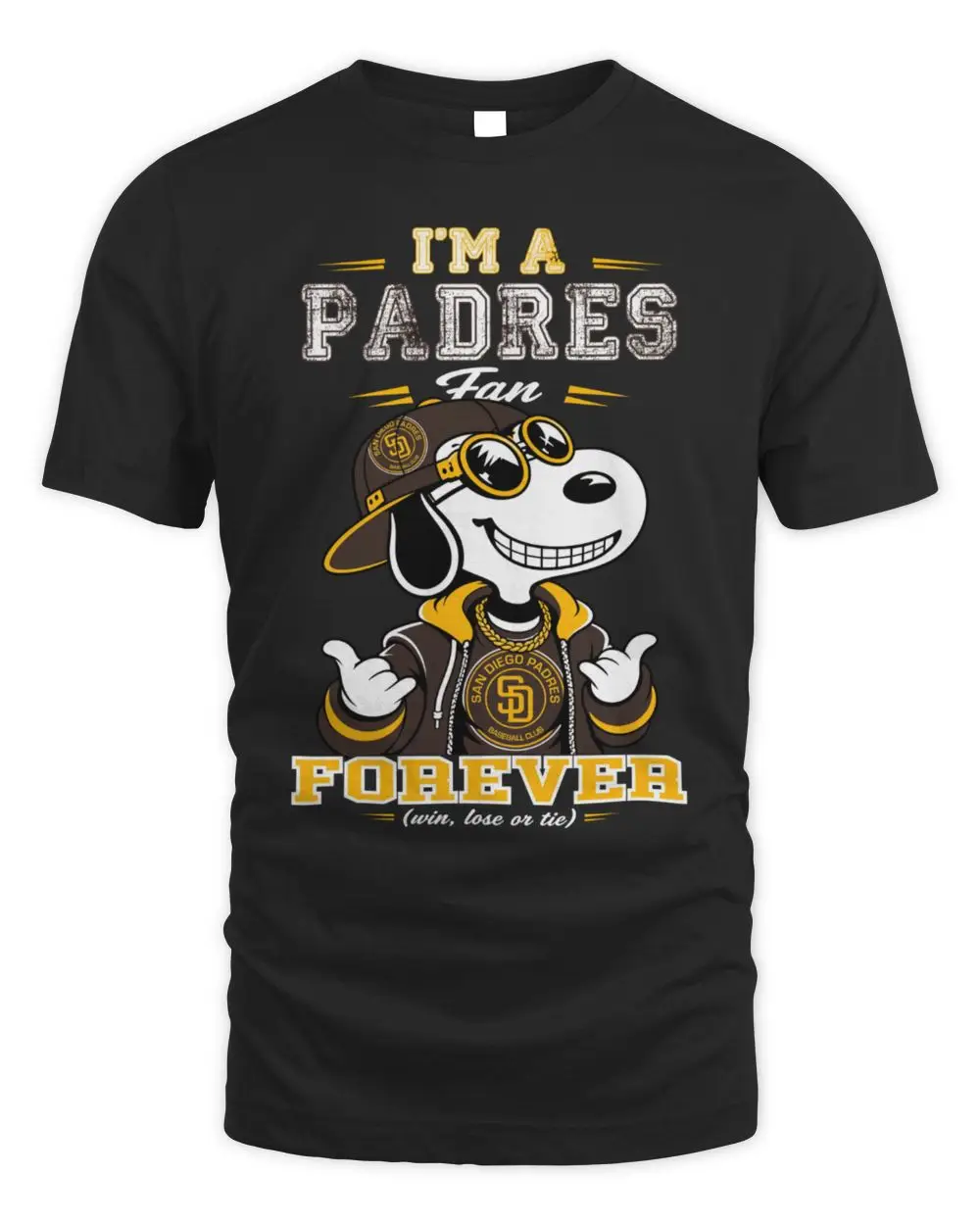 Snoopy I’M A San Diego Padres Fan Forever Win Lose Or Tie Shirt
