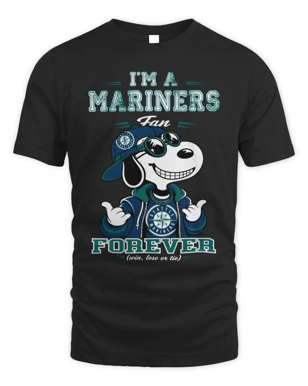 Snoopy I’M A Seattle Mariners Fan Forever Win Lose Or Tie Hoodie