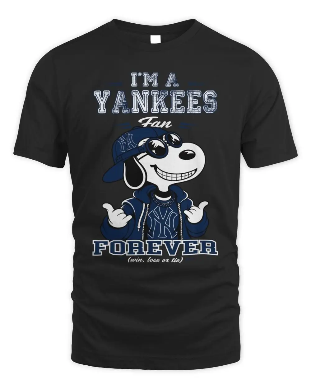 Snoopy I’M A New York Yankees Fan Forever Win Lose Or Tie Shirt