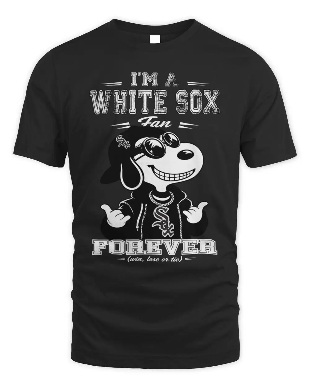 Snoopy I’M A White Sox Fan Forever Win Lose Or Tie Shirt
