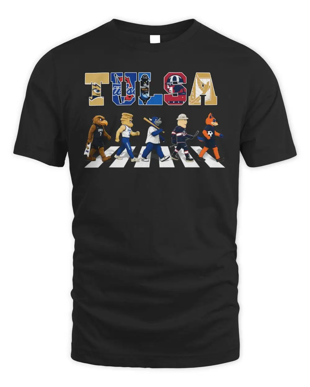 Sports in Tulsa All Team Mascots Abbey Road T-Shirt