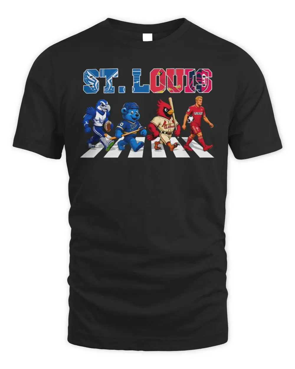 St Louis Sports Team Mascots Abbey Road Walk T-Shirt
