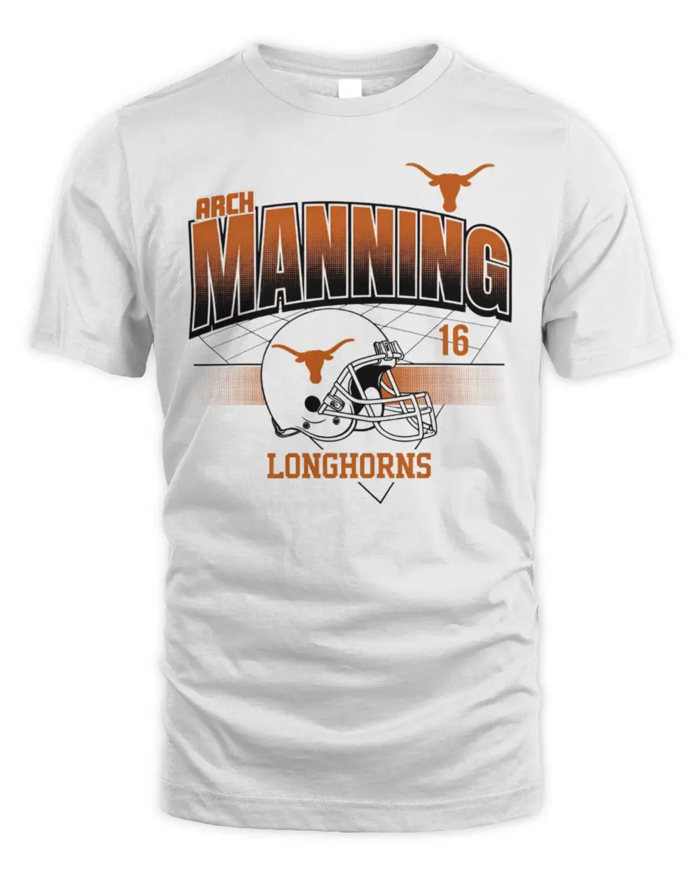 Texas Football Arch Manning Helmet Grid T Shirt
