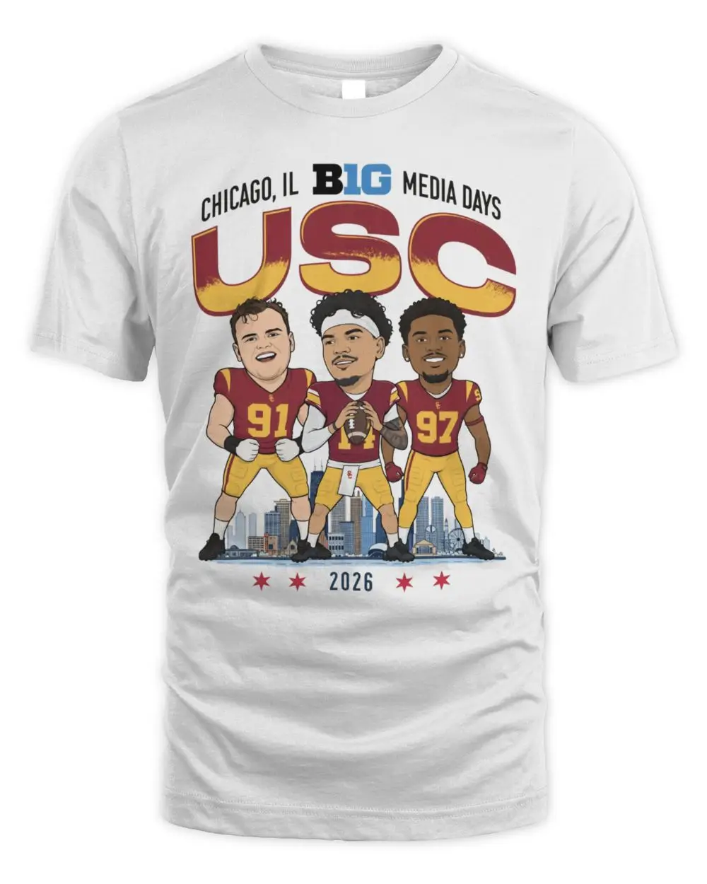 USC Trojans Football Campus Ink Caricature T-Shirt
