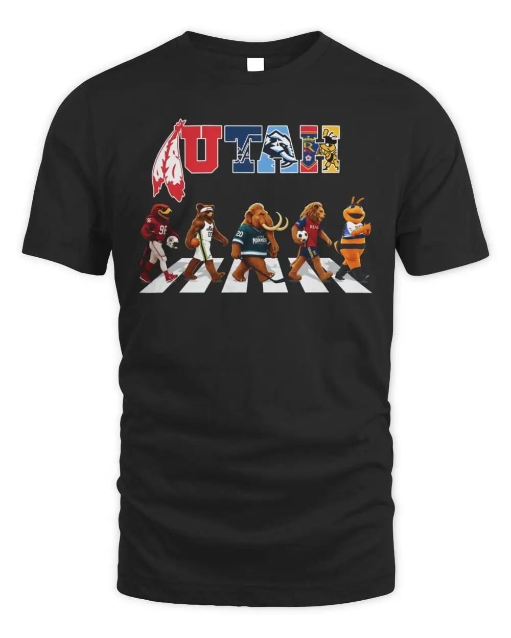 Utah Sports Team Mascots Abbey Road Graphic T-Shirt