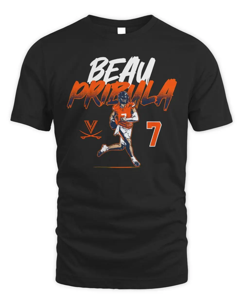 Virginia Football Beau Pribula Name Number Pose T Shirt