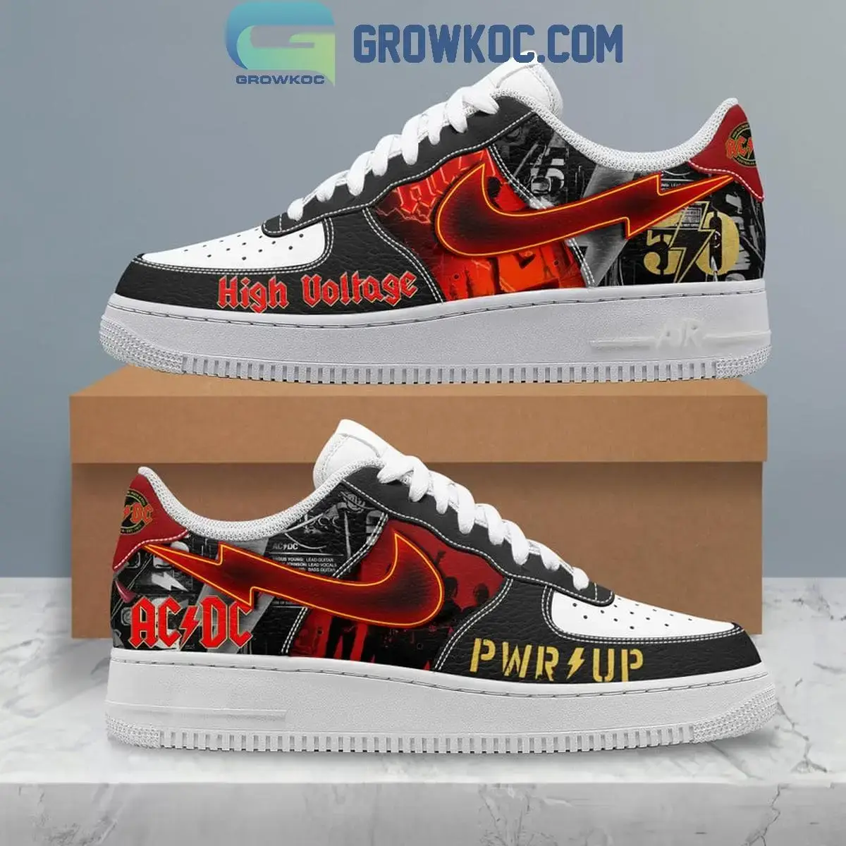ACDC High Voltage PWR Up 2024 Air Force 1 Shoes