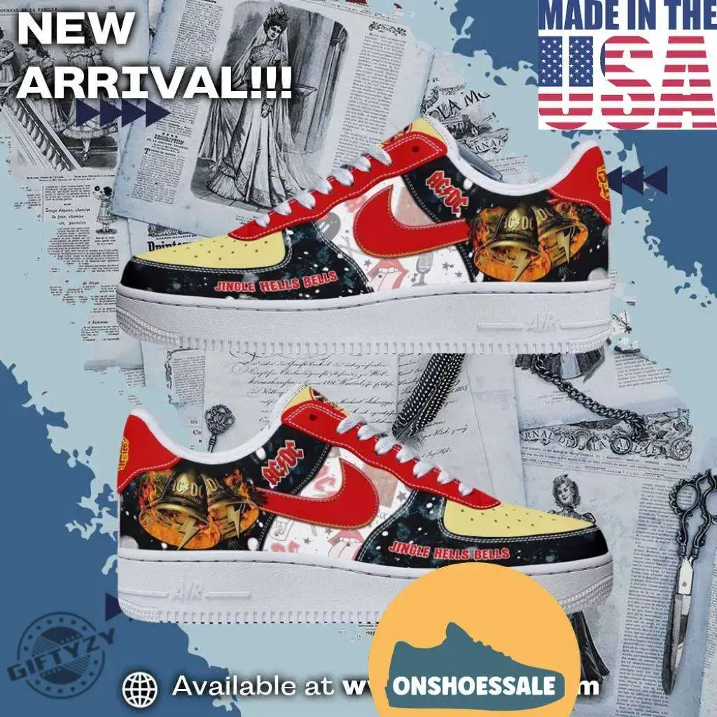Acdc Jingle Hells Bells Music Band Air Force 1 Shoes, Gifts for Fans - Best Gift Shoes