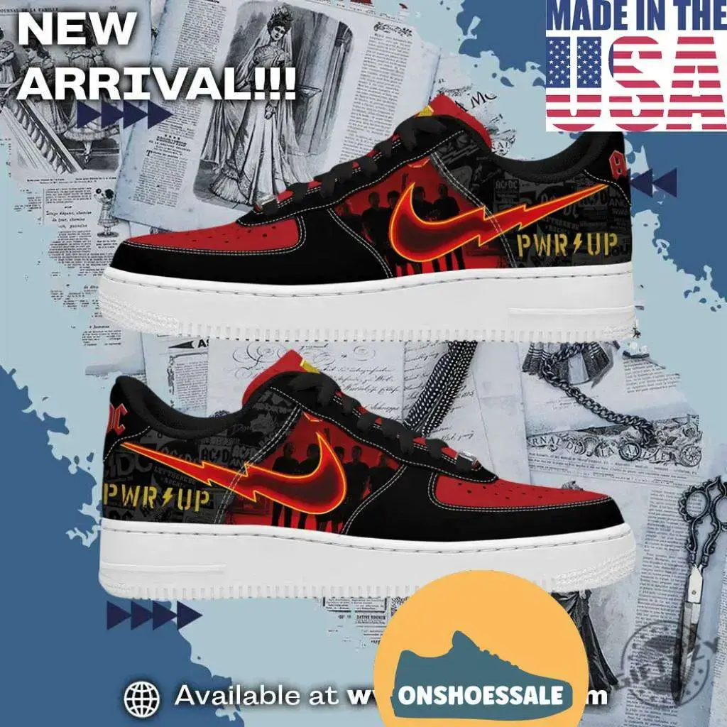Acdc Music Power Up Studio Album Black Design Air Force 1 Shoes, Gifts for Fans - Best Gift Shoes