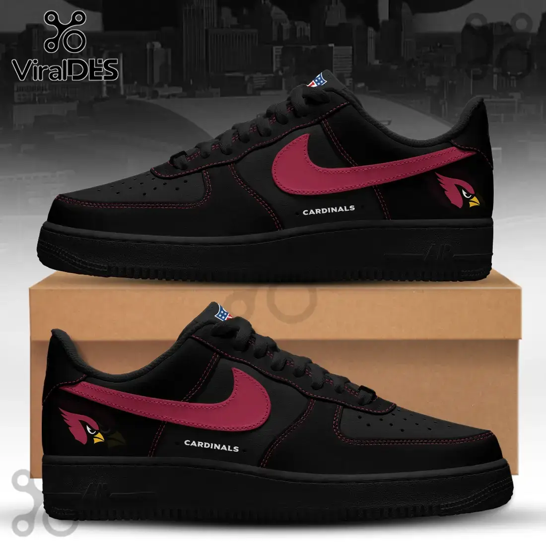Arizona Cardinals Blackout Nike Air Force 1