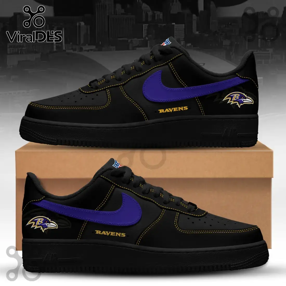 Baltimore Ravens Blackout Nike Air Force 1