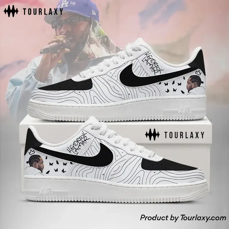 Black White Kendrick Lamar Air Force 1 Shoes 