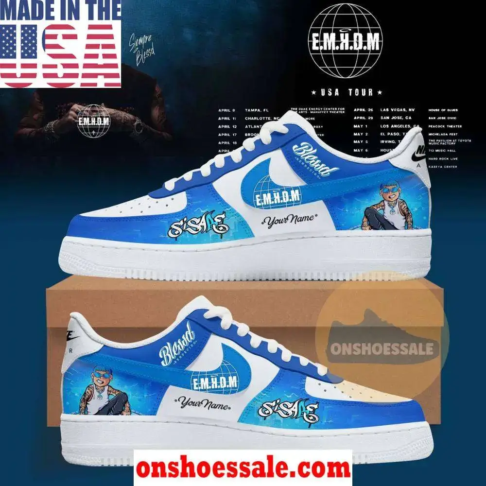 Blessd EMHDM Tour 2026 North America Air Force 1 Shoes, Gift For Fans - Best Gift Shoes