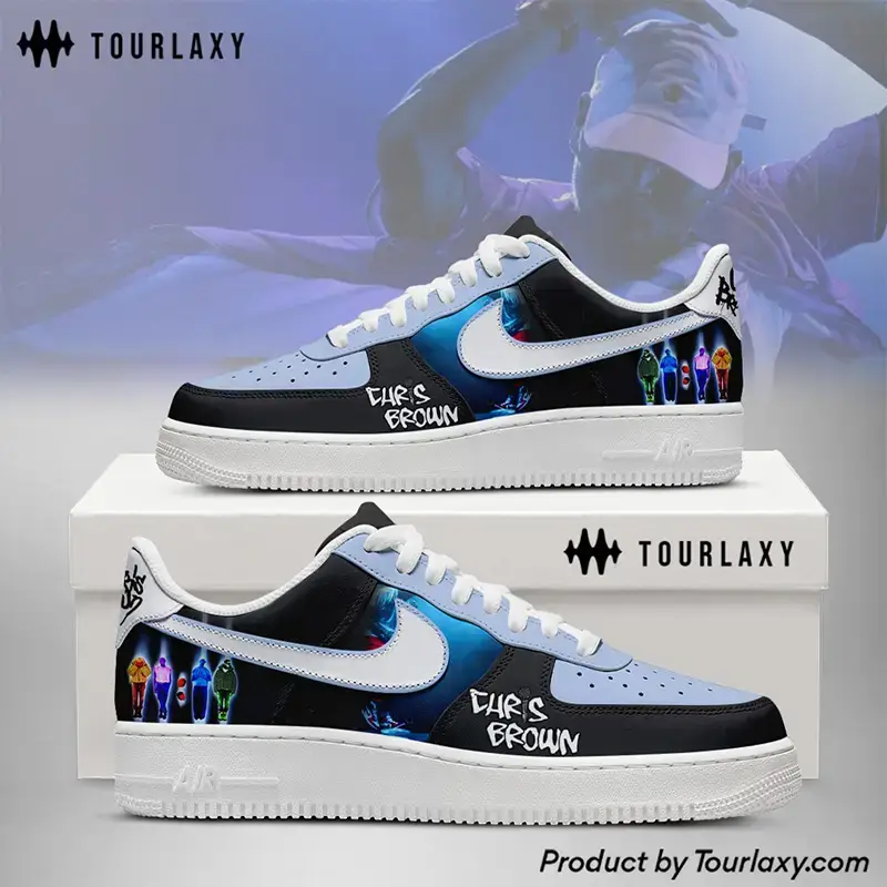 Blue Chris Brown Air Force 1 Shoes 