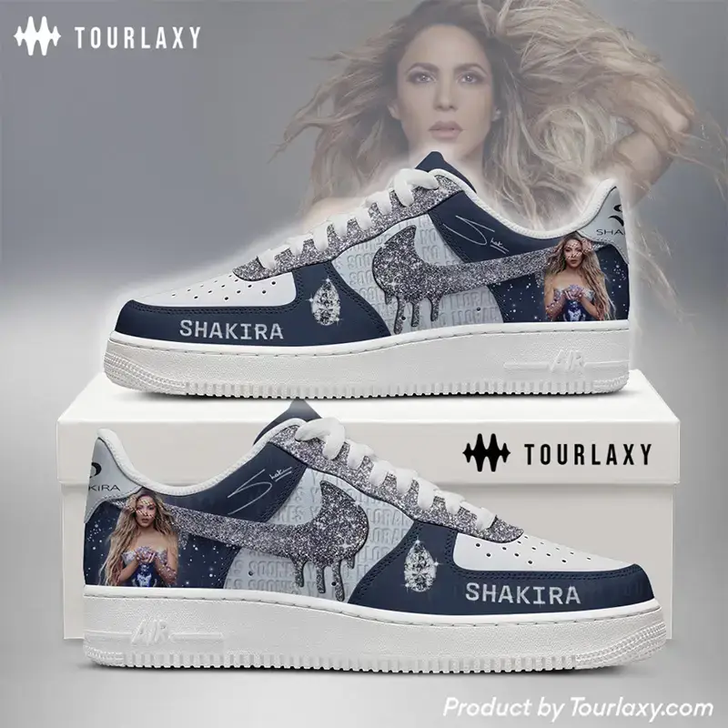 Blue Shakira Air Force 1 Shoes  