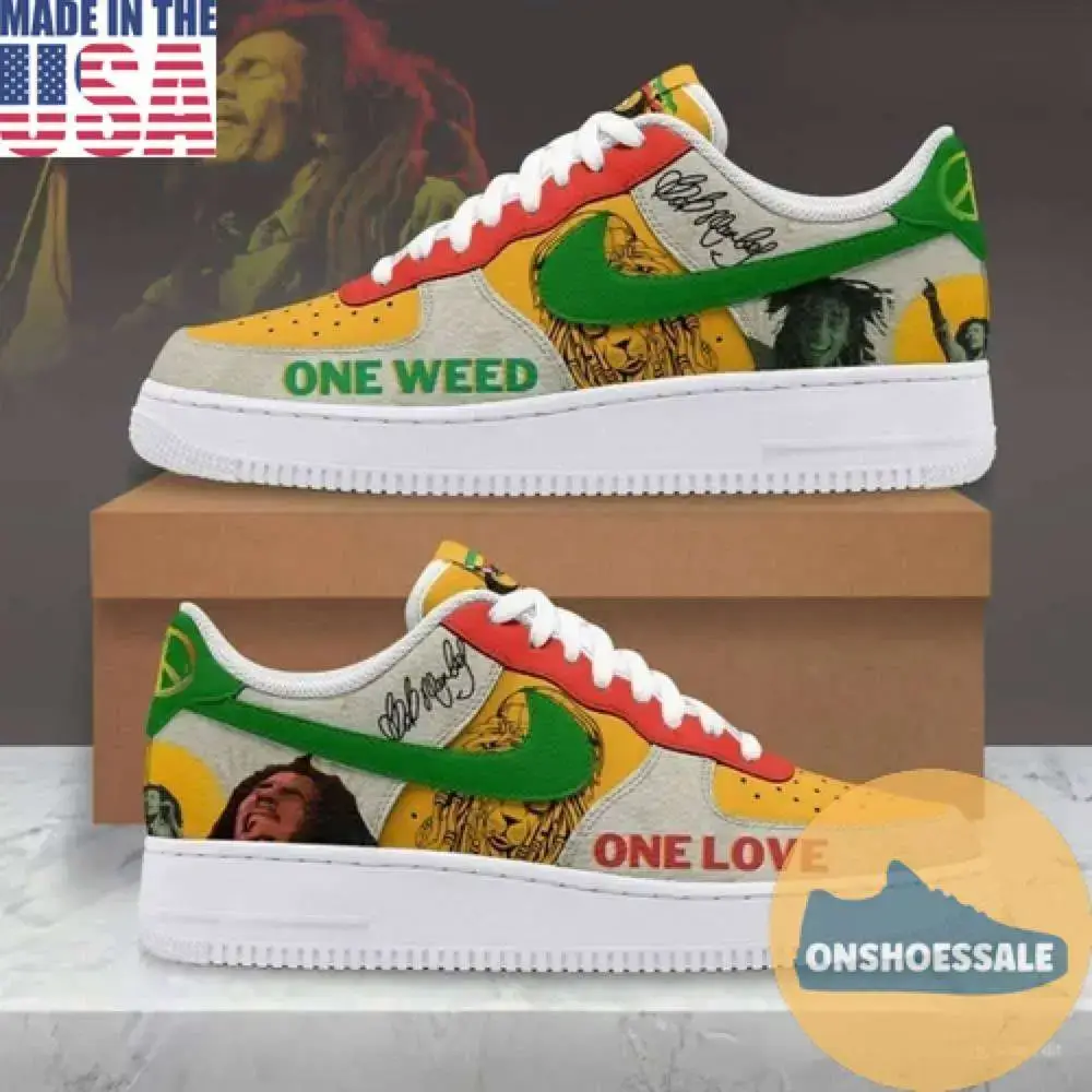 Bob Marley One Love Air Force 1 Shoes, Gift For Fans - Best Gift Shoes