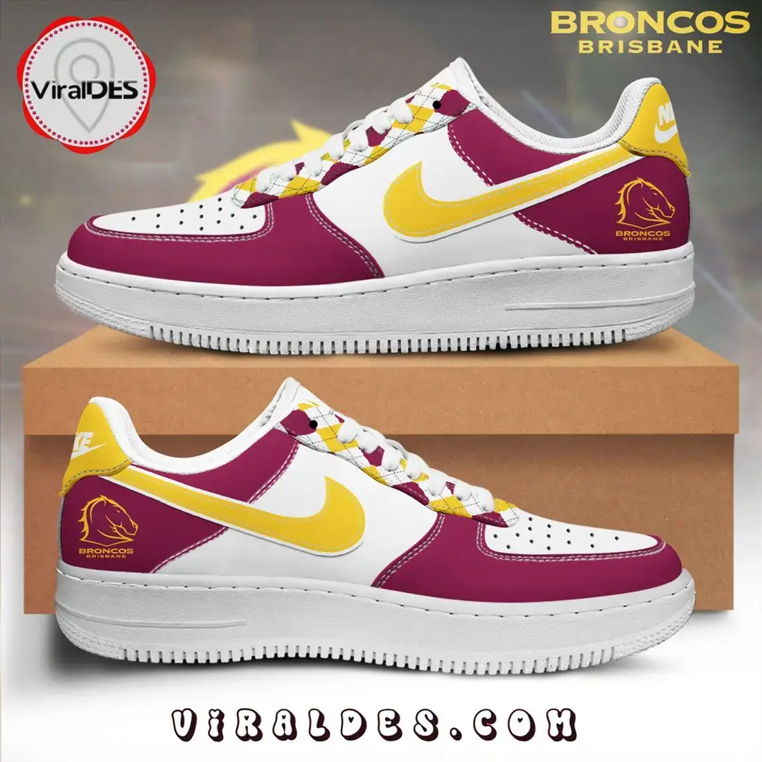 Brisbane Broncos White Luxury Air Force 1