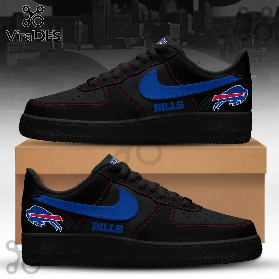 Buffalo Bills Blackout Nike Air Force 1
