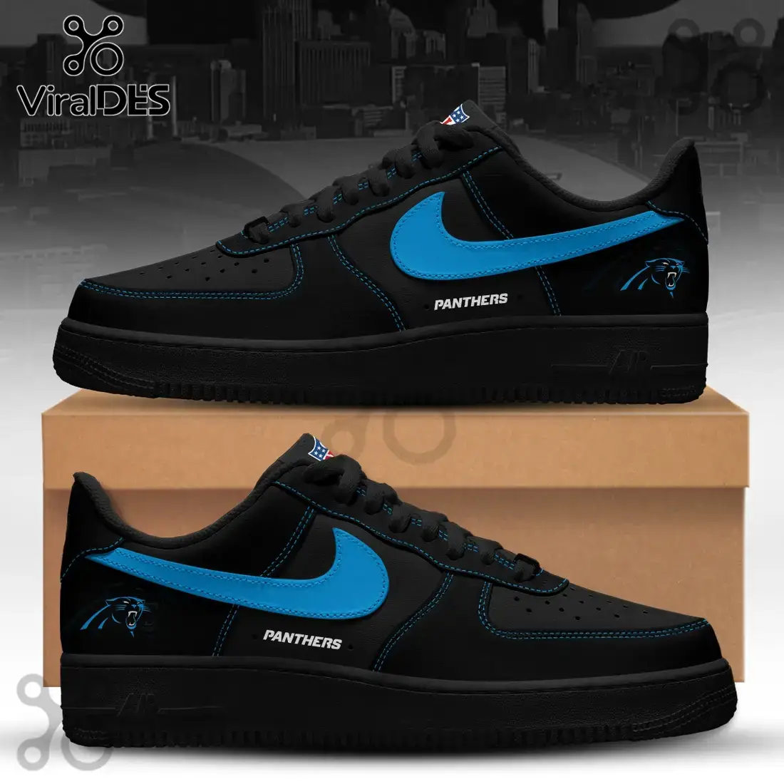 Carolina Panthers Blackout Nike Air Force 1