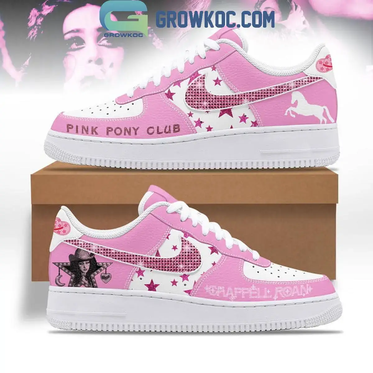 Chappell Roan Pink Pony Club Fan Air Force 1 Shoes