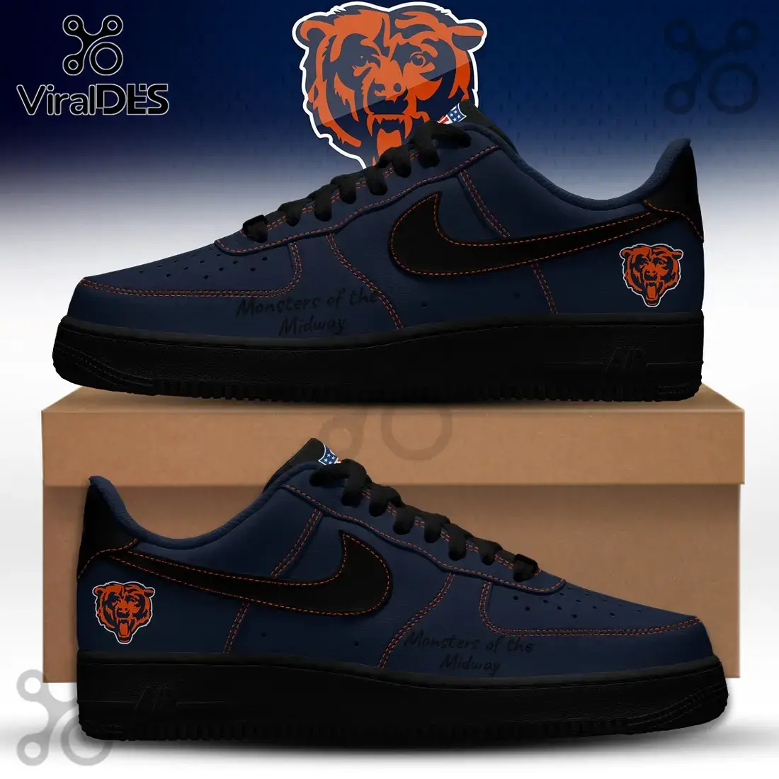 Chicago Bears NFL Super Bowl 2026 Air Force 1 Sneakers