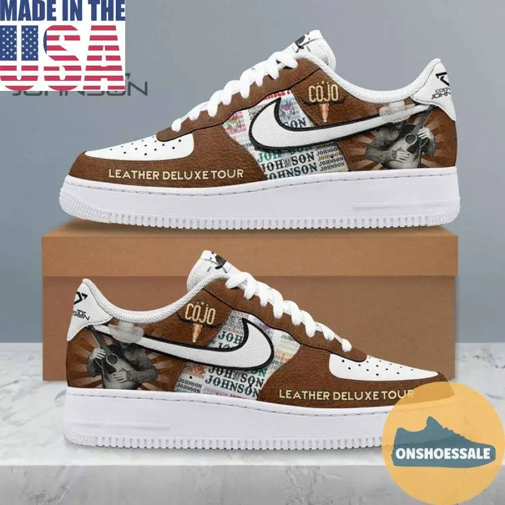 Cody Johnson Leather Deluxe Tour 2025 Nike Air Force, Gift For Fans - Best Gift Shoes