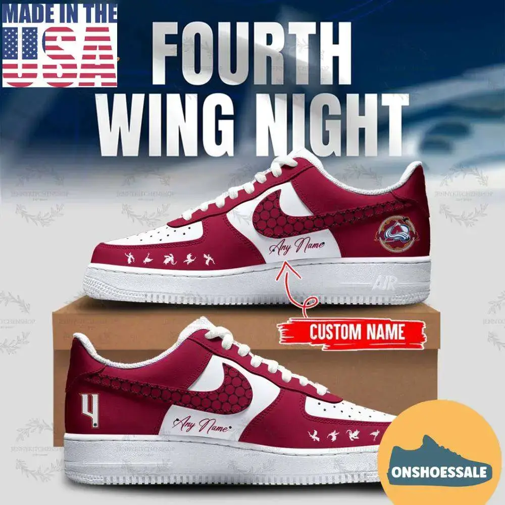 Colorado Avalanche Fourth Wing Night 2025 Custom Air Force 1 Shoes, Gift For Fans - Best Gift Shoes