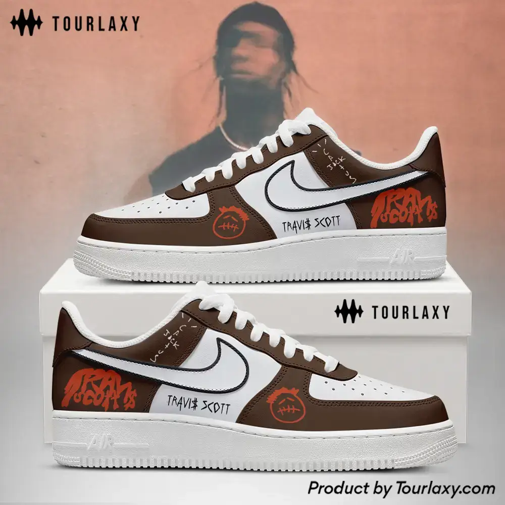 Dark Brown Travis Scott 2026 Air Force 1 Shoes 
