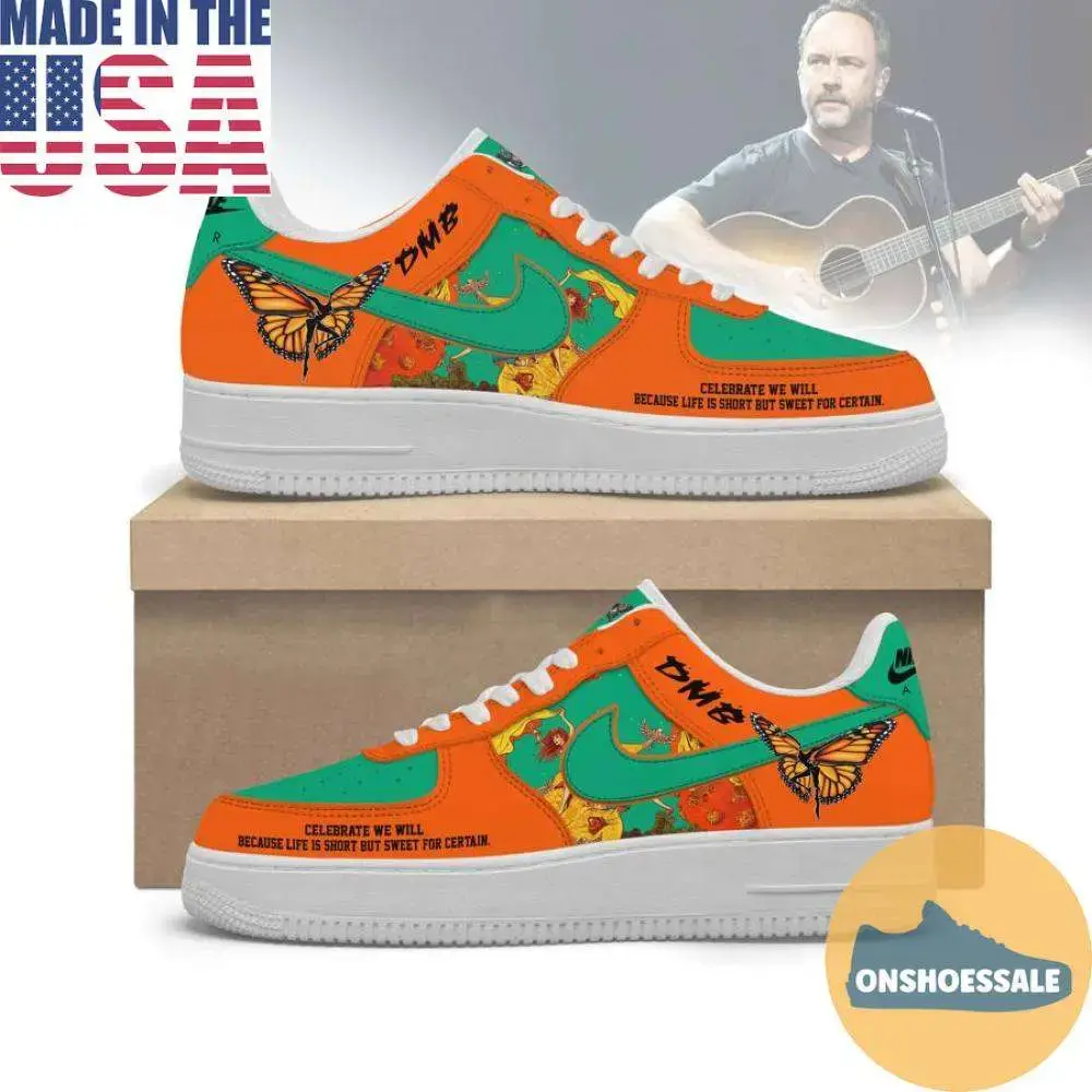 Dave Matthews Band orange Air Force Shoes, Gift For Fans - Best Gift Shoes