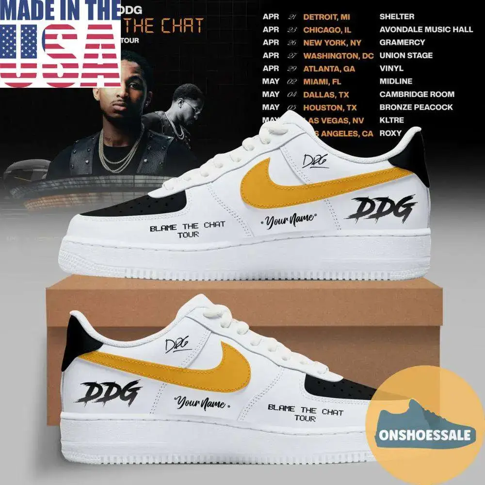 DDG Blame the Chat Tour 2026 Custom Name Air Force 1 Shoes, Gift For Fans - Best Gift Shoes